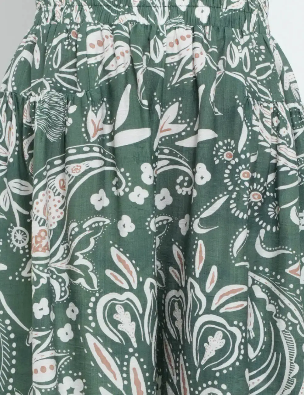 Paisley Drawstring Hem Lantern Leg Pants