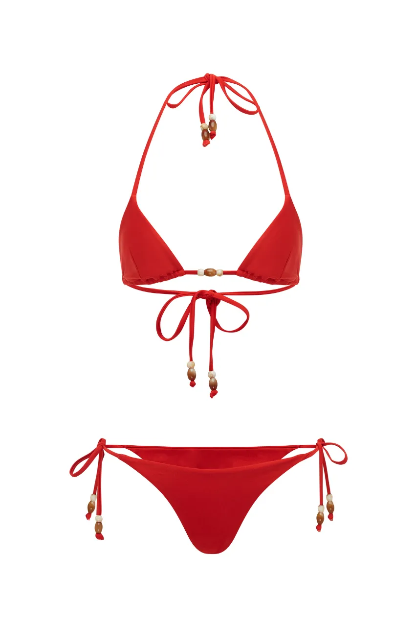 Red Halterneck Sexy Swimsuit