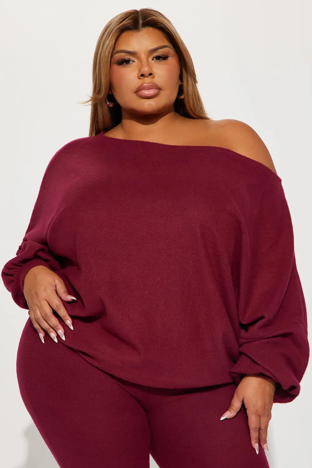 Comfy Mood Legging Set - Burgundy