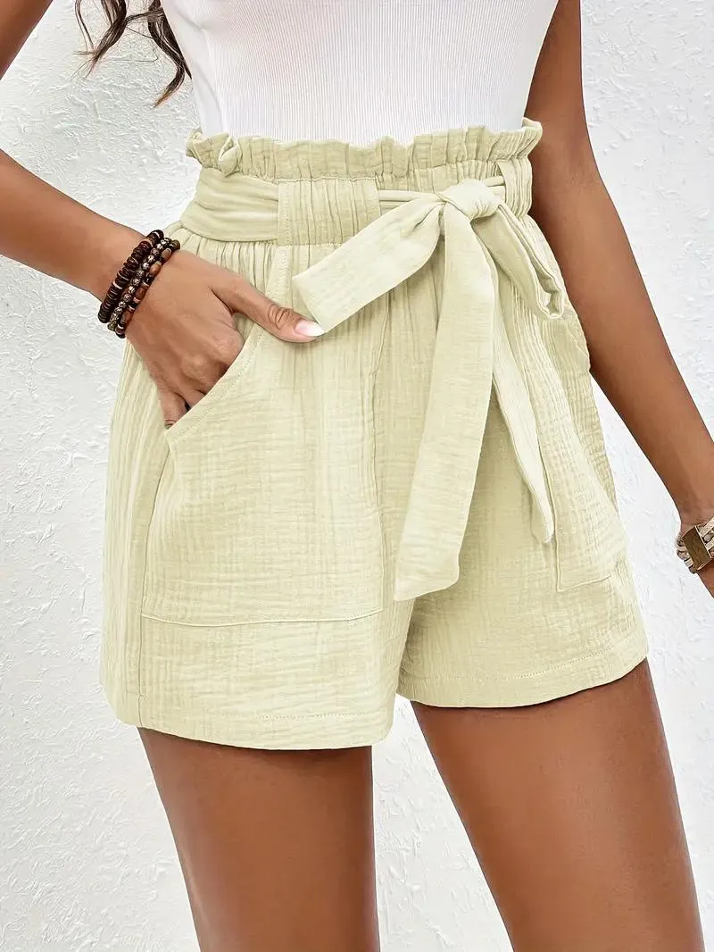High Waisted Belted Shorts