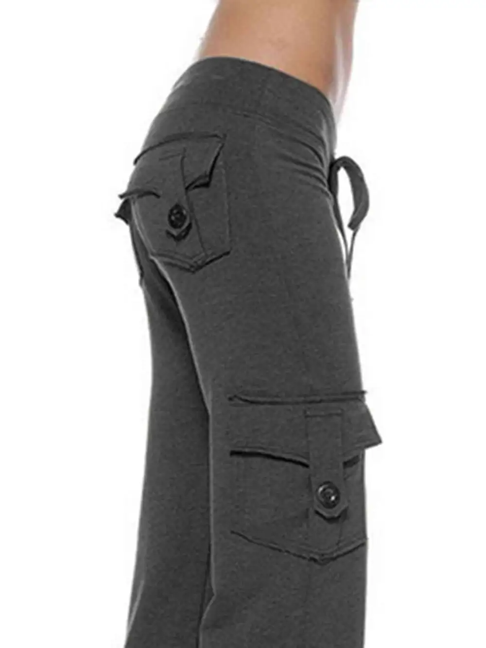 Mid Waist Pants With Pocket