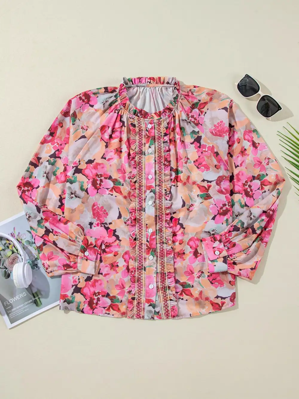 Breezy Floral Ruffle Printed Shirt