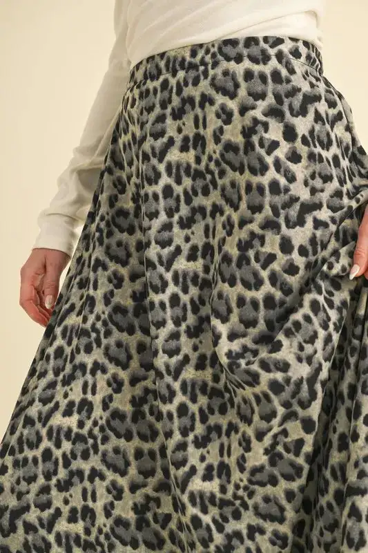 Leopard Print Aemi Midi Skirt