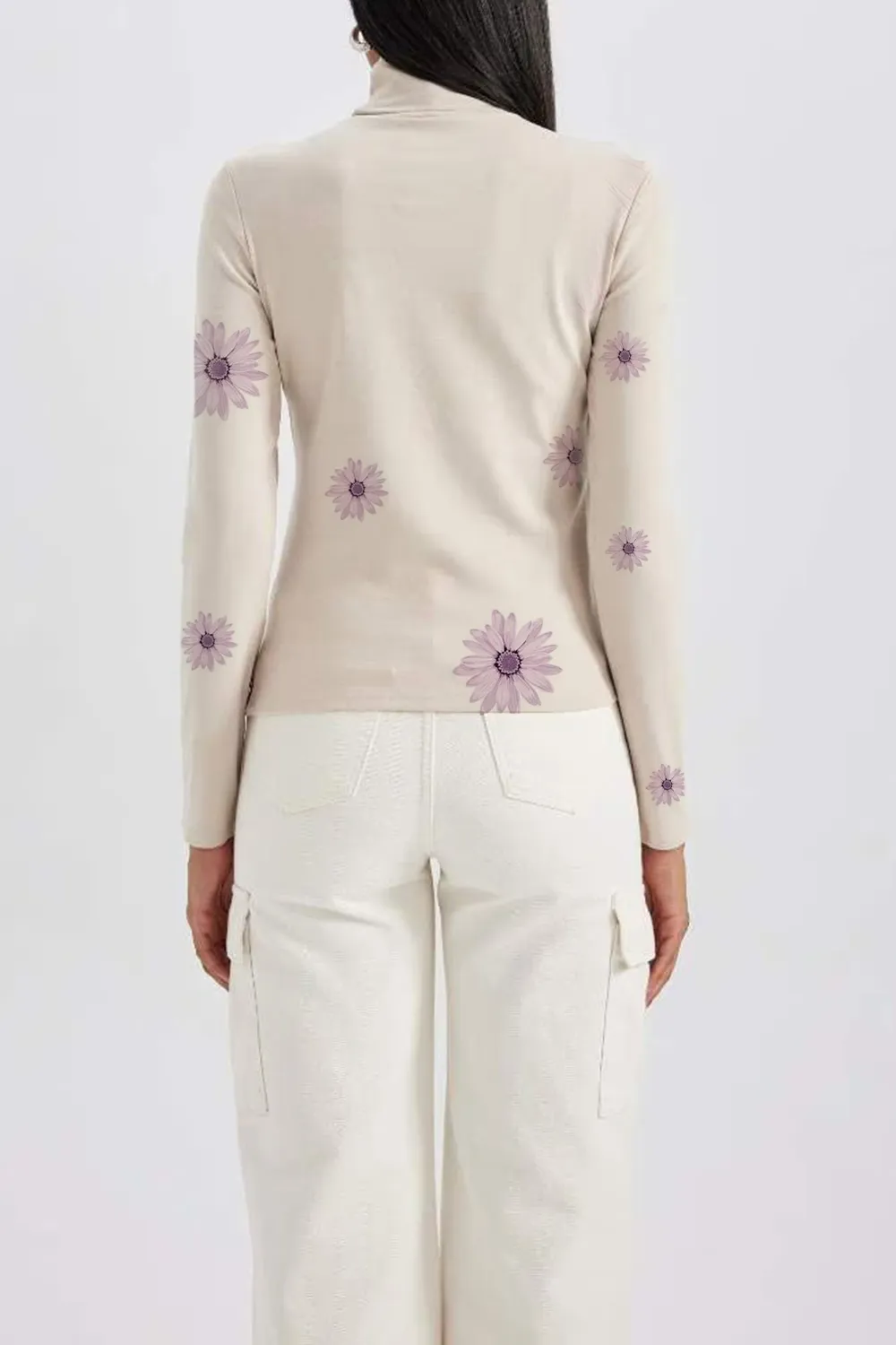 Slim Fit Turtleneck Long Sleeve T-Shirt