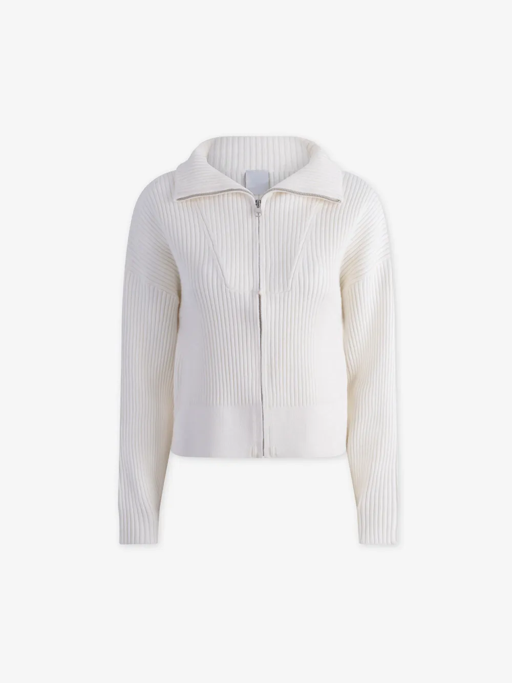 Zip-Through Rib Knit