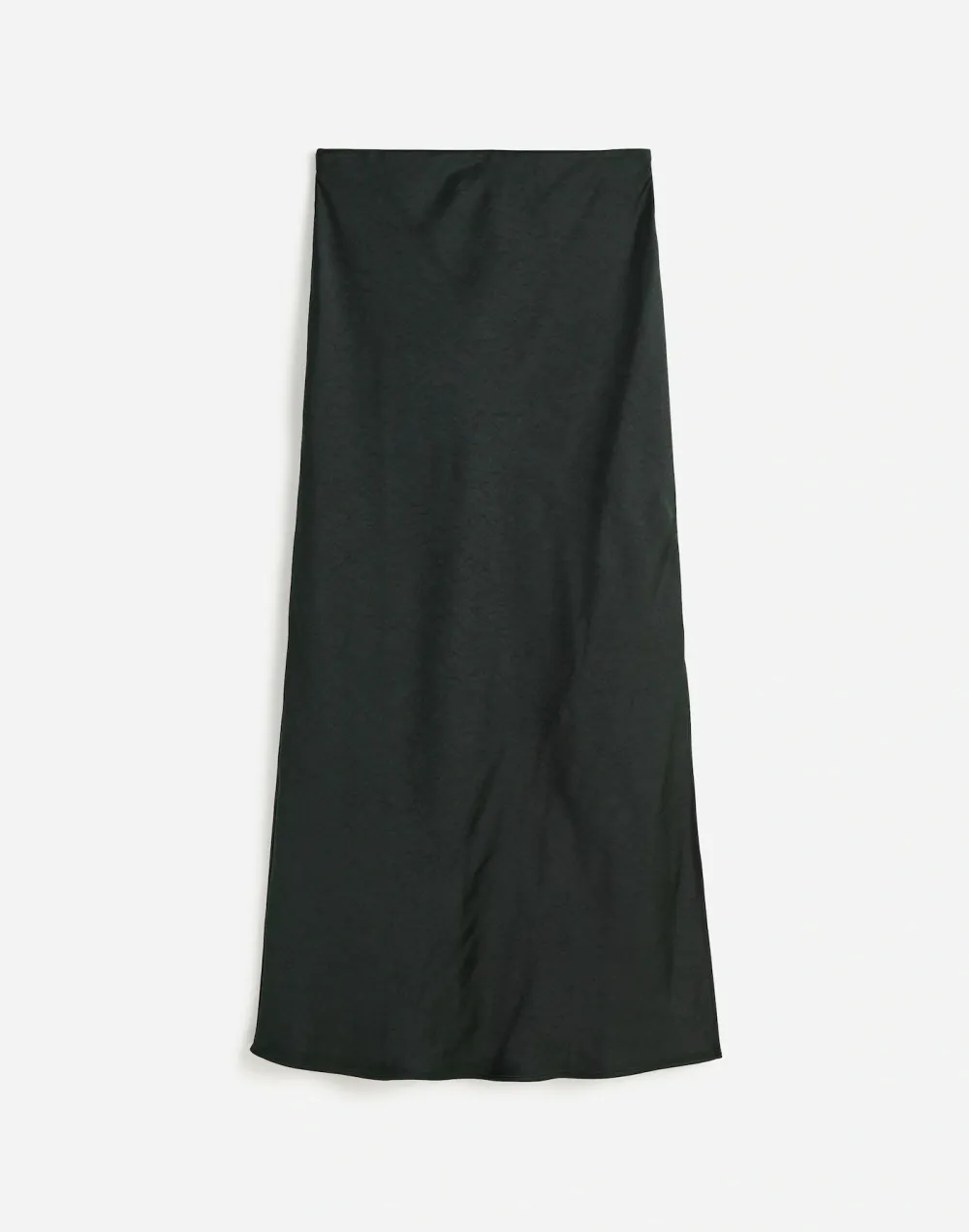 Dark Green Satin Maxi Slip Skirt