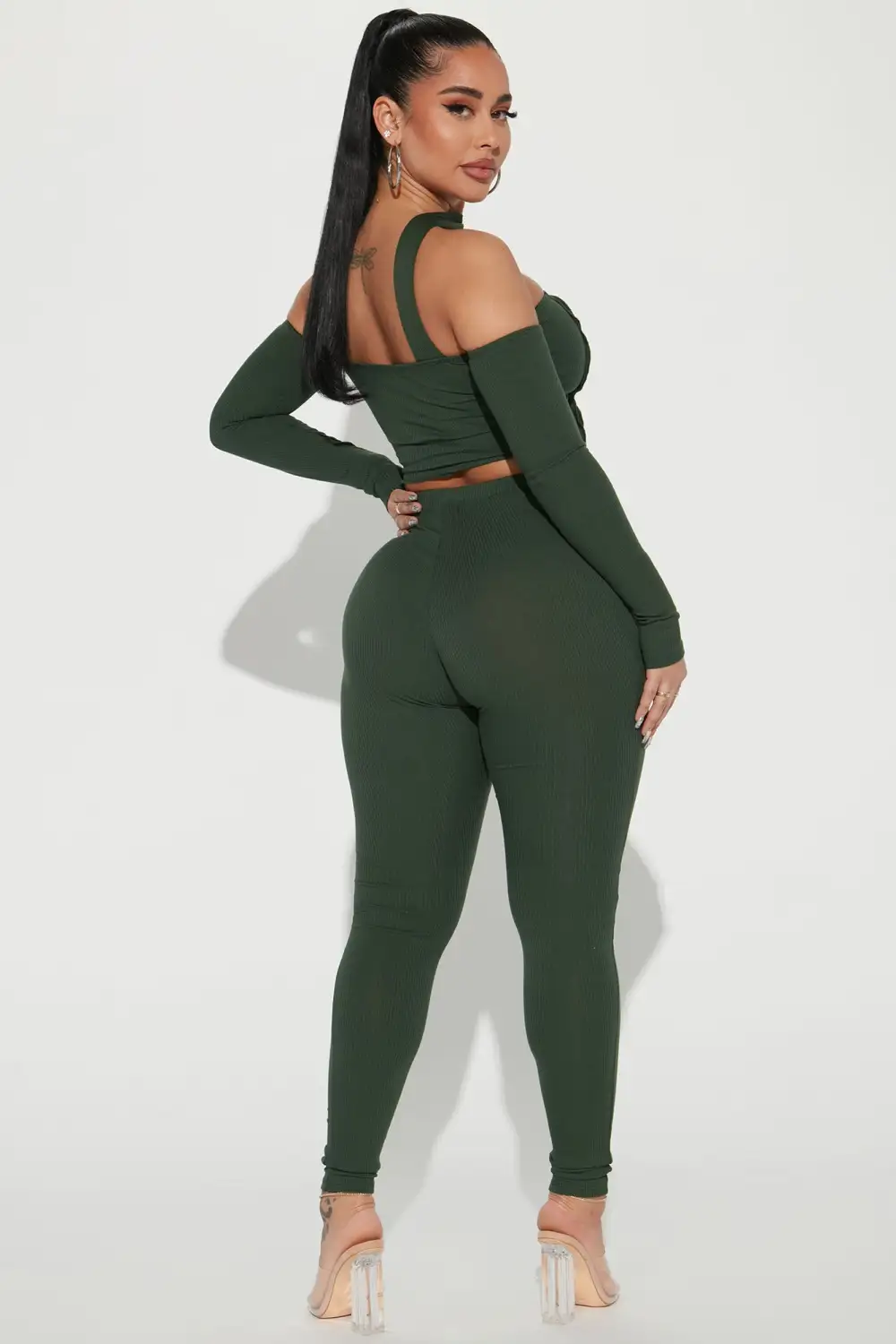 Off For The Night Legging Set  - Olive