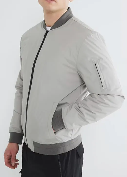 Simple And Stylish Grey Men's  Regular Fit Jacket