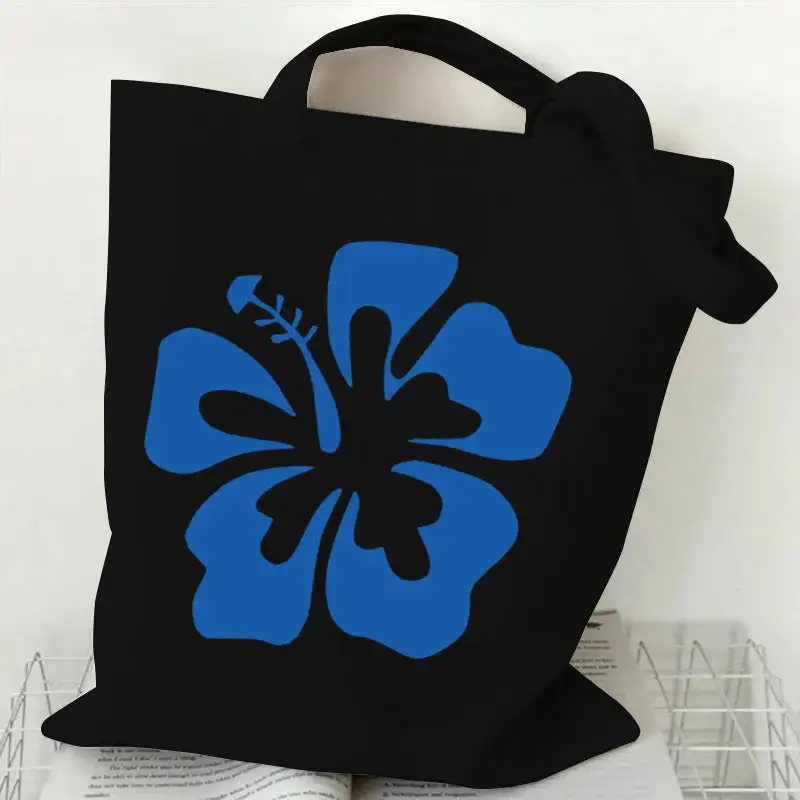 Groovy Retro Graphic Canvas Tote Bag