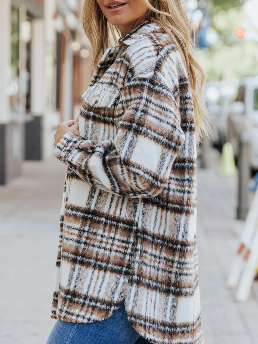 Simple checked coat