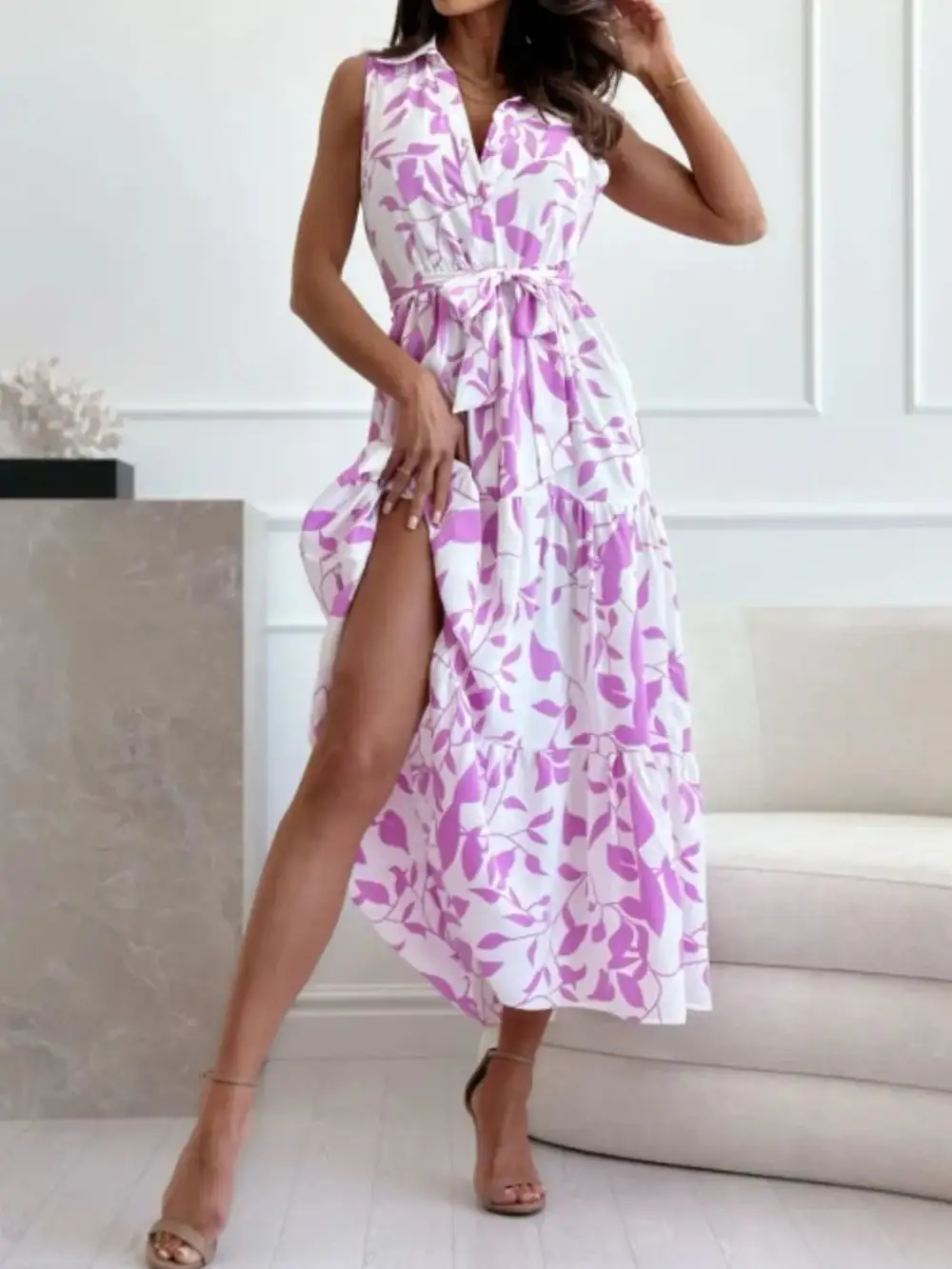 Easy Tie Detail High Waist Dress