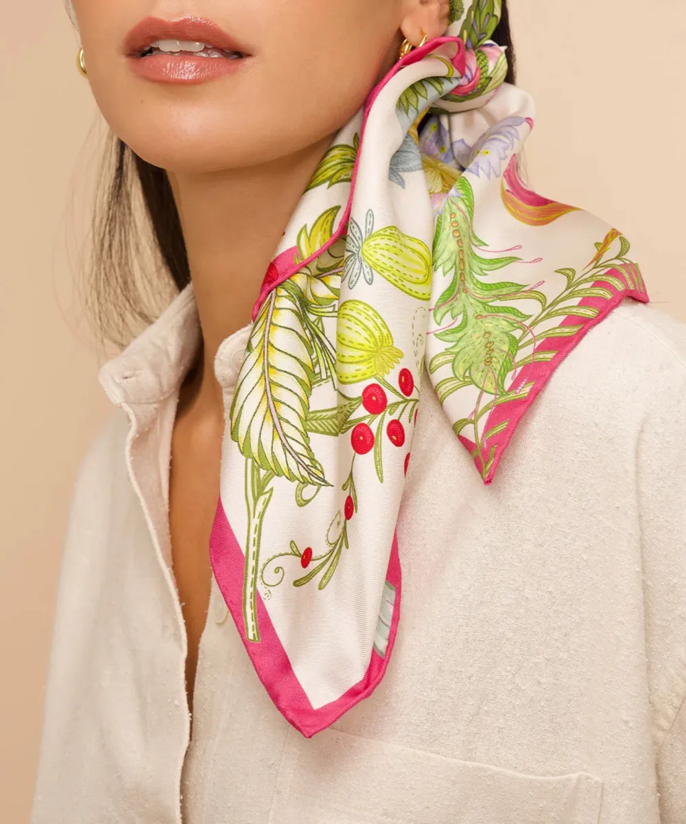 Casual Style Floral Square Scarf