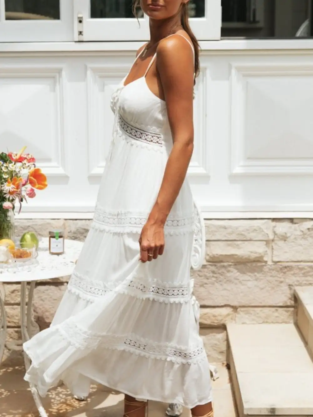 Lace Tiered Midi Dress