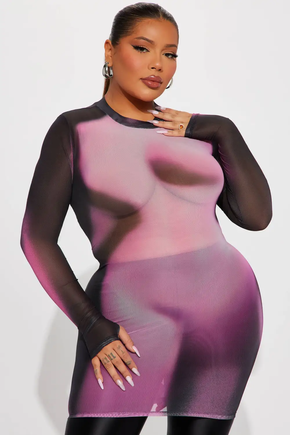 Meet You There Mesh Mini Dress - Black/combo