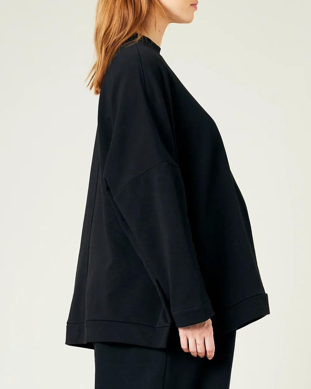 BLACK COTTON JERSEY TOP