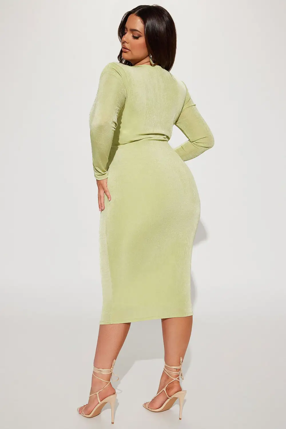 Dream Babe Midi Dress - Chartreuse