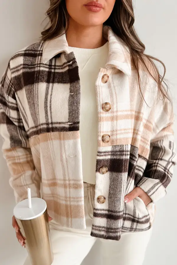 Mixed Plaid Oversized Jacket