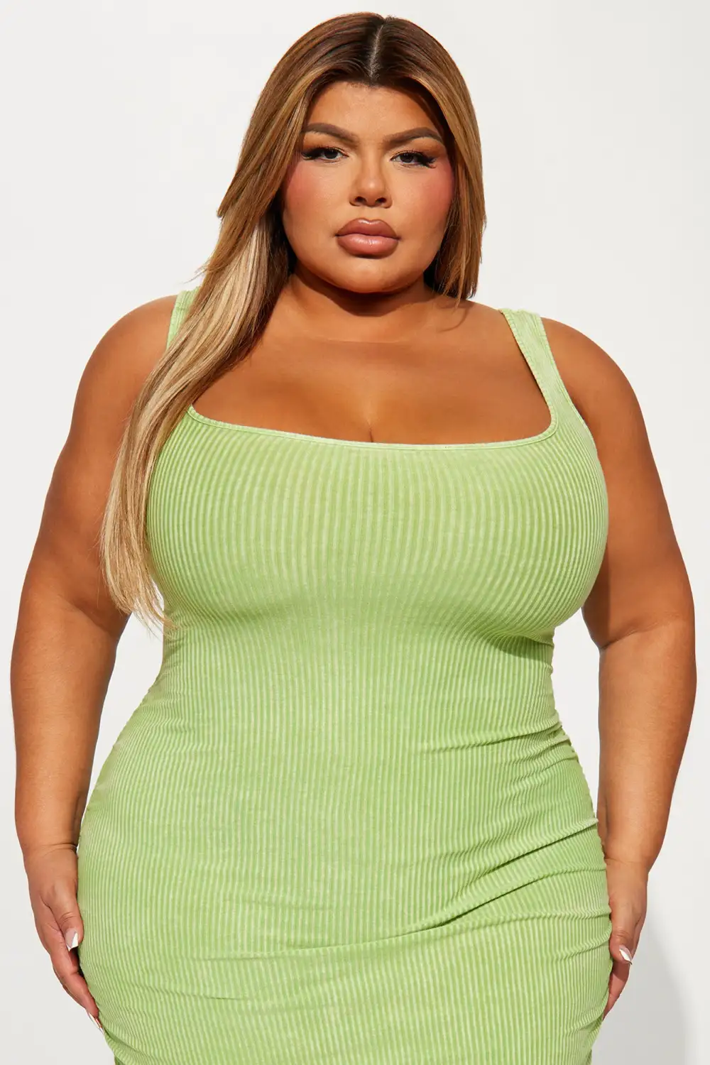 Your Motivation Ribbed Maxi Dress - Lime