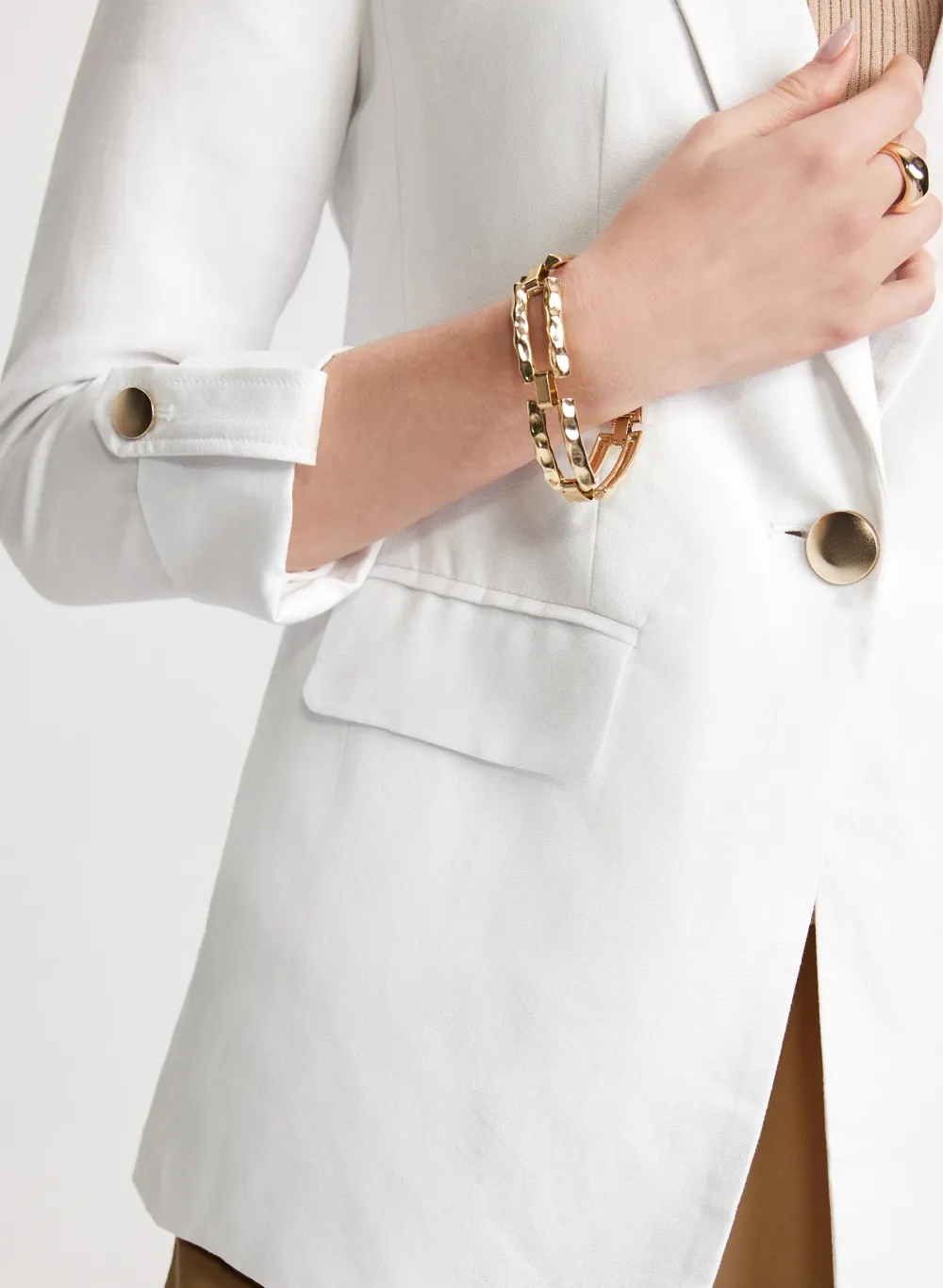 Ivory Linen Blend Blazer