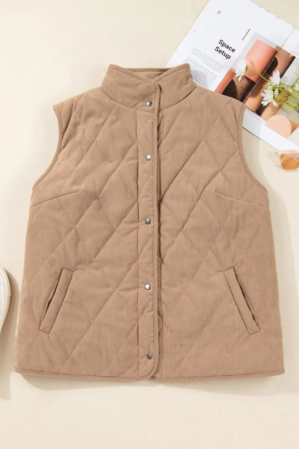 Camel Plus Size Quilted Cord