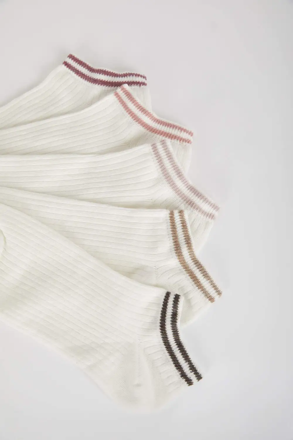 Striped Moisture-Wicking Ladies' Ankle Socks