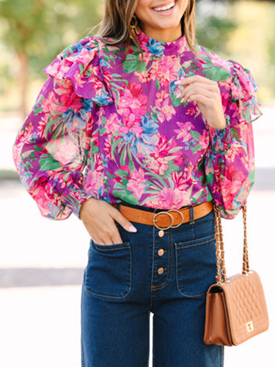 Purple Floral Blouse