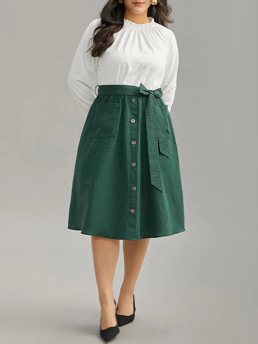 Elegant high-class waistline shirtdress