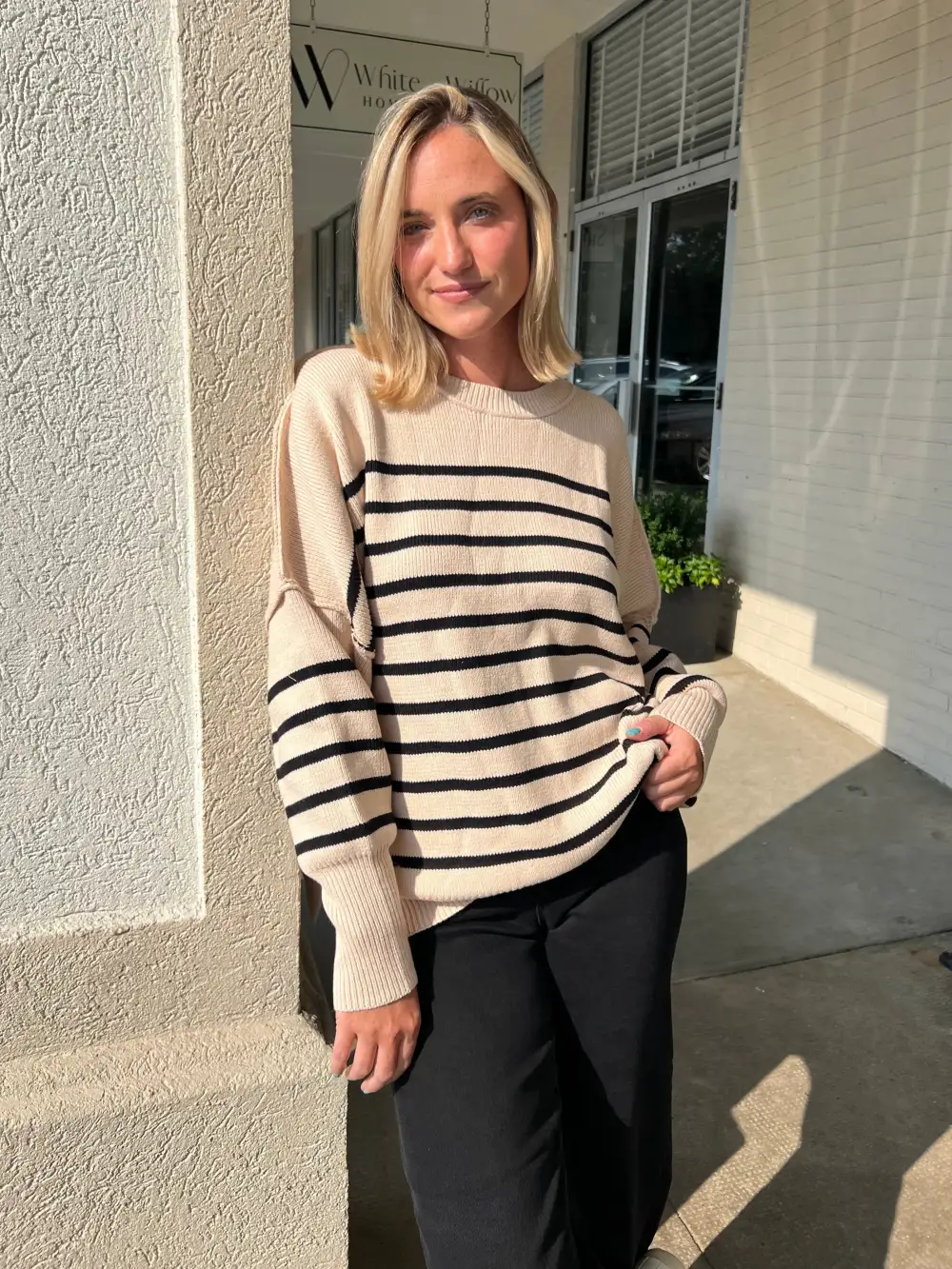 In The Middle Striped Oversized Sweater