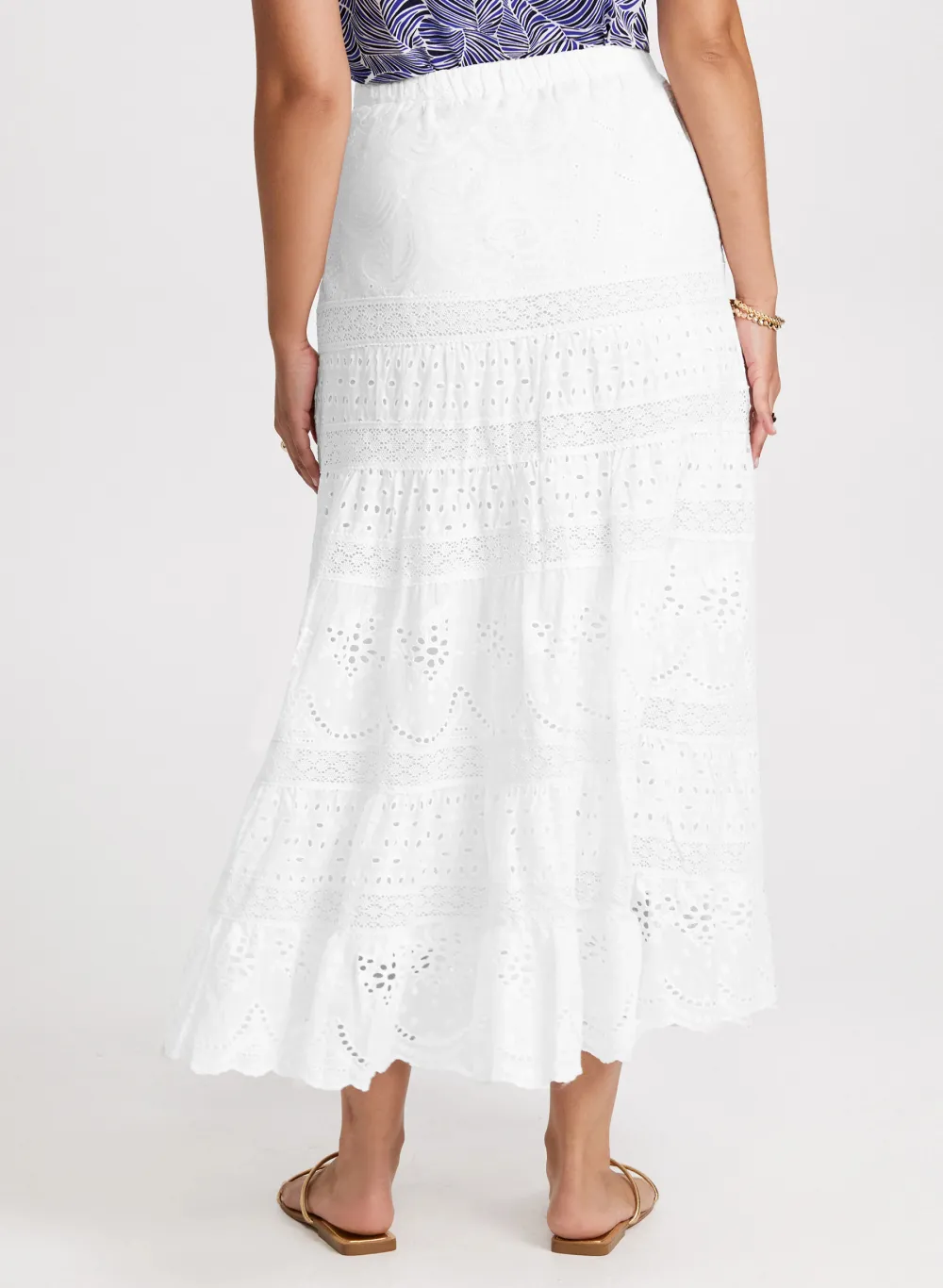 Lace Tiered A-Line Skirt