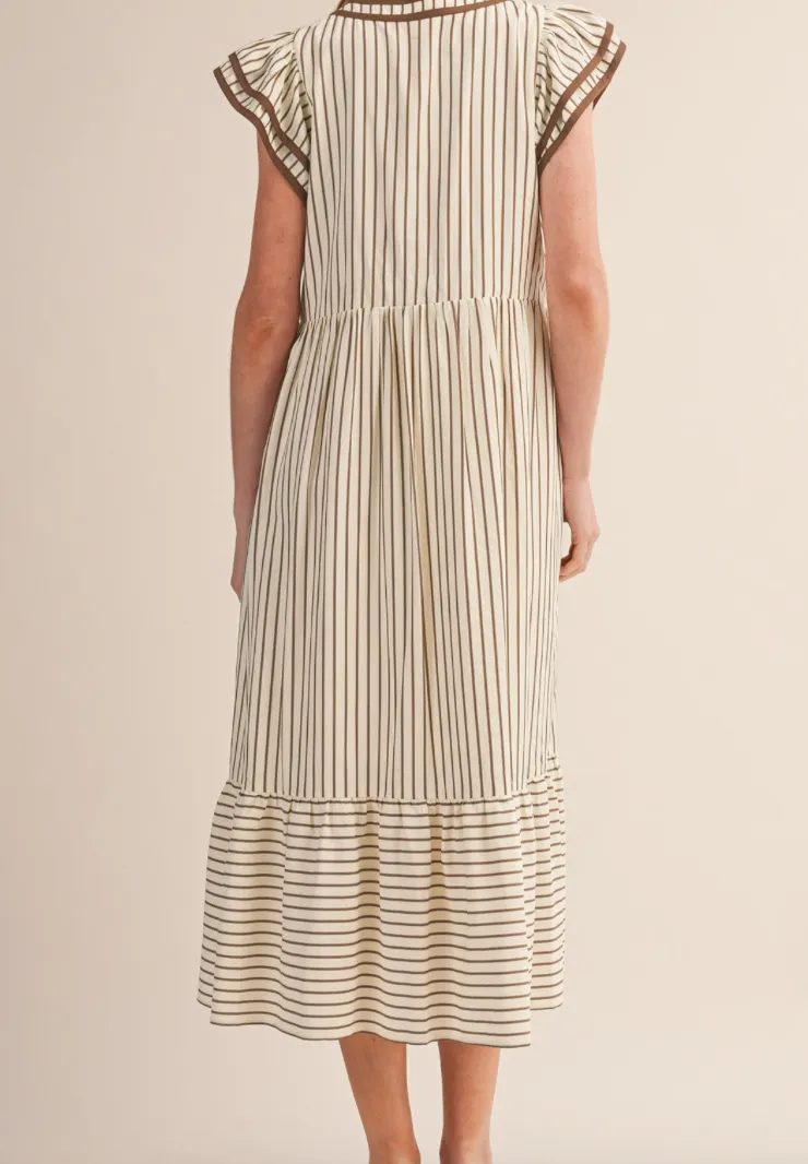 Soft Stripe Midi Dress