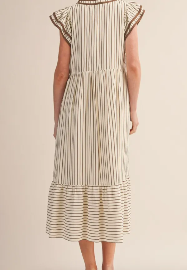 Soft Stripe Midi Dress
