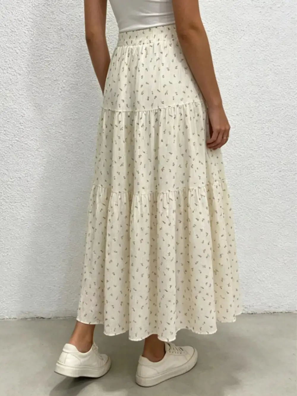 Tiered Floral Maxi Skirt
