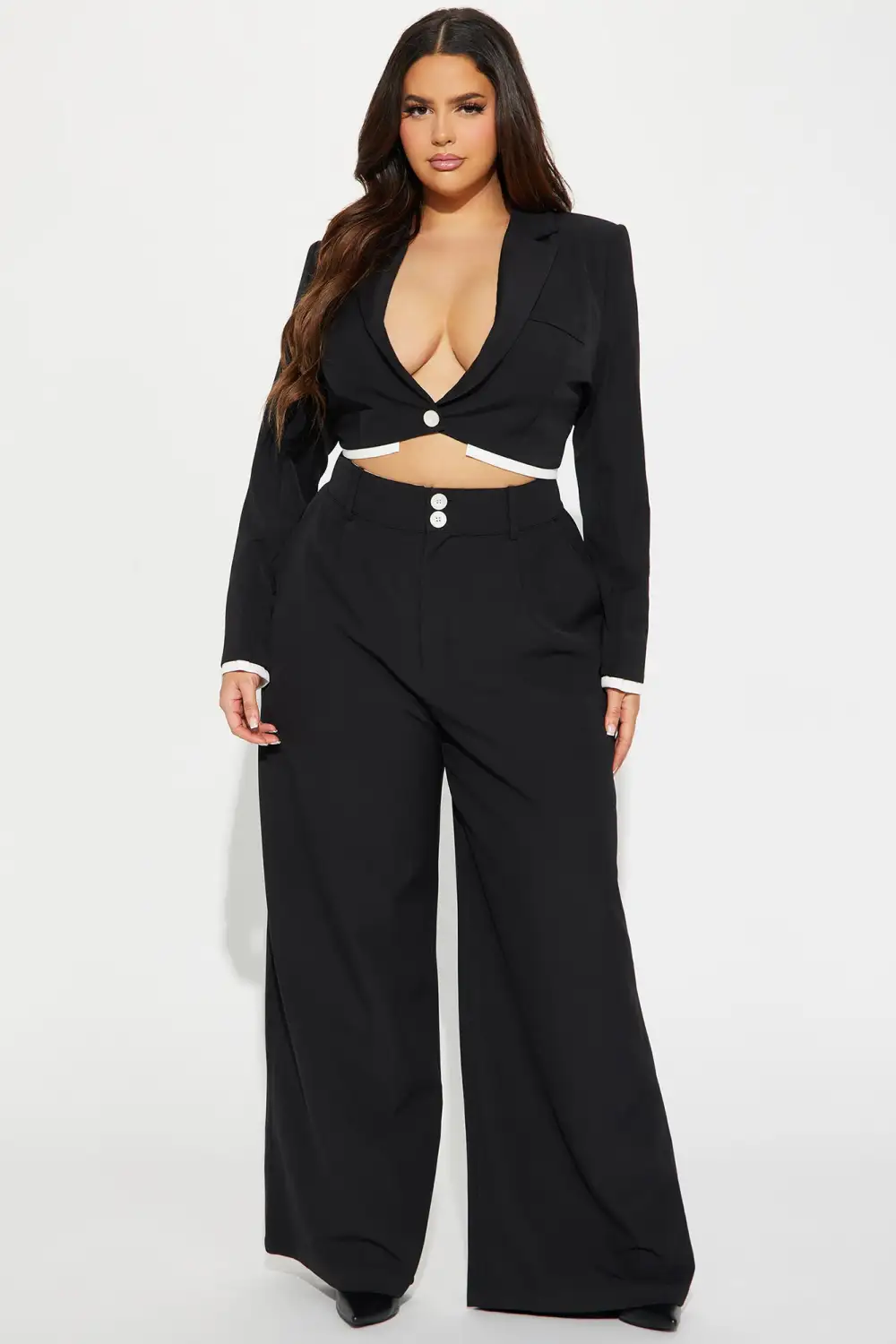 Fashionably Late Pant Set - Black