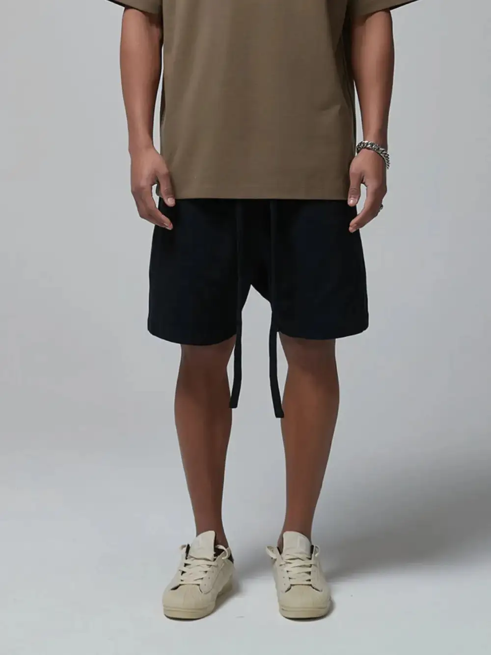 Utility Drawstring Cotton Blend Casual Shorts