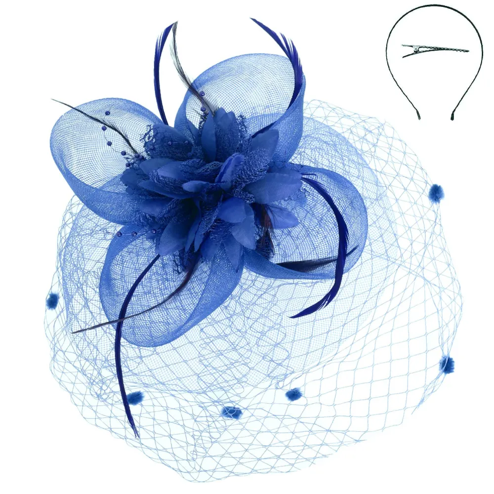 Floral Feather Fascinator Hat