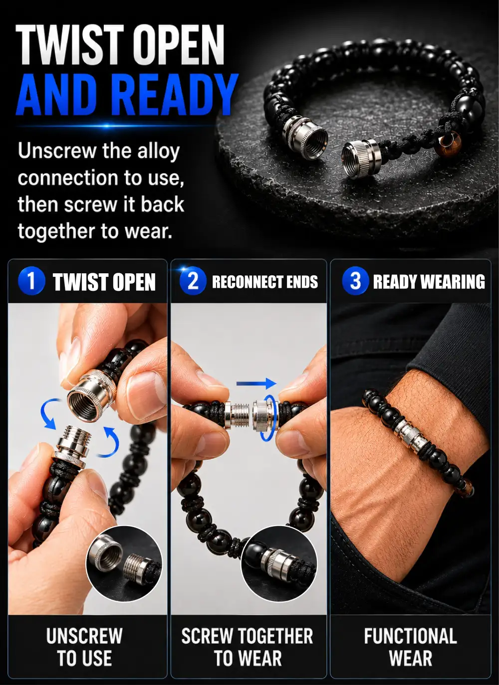 WristCore Stealth Alloy Bracelet Tool