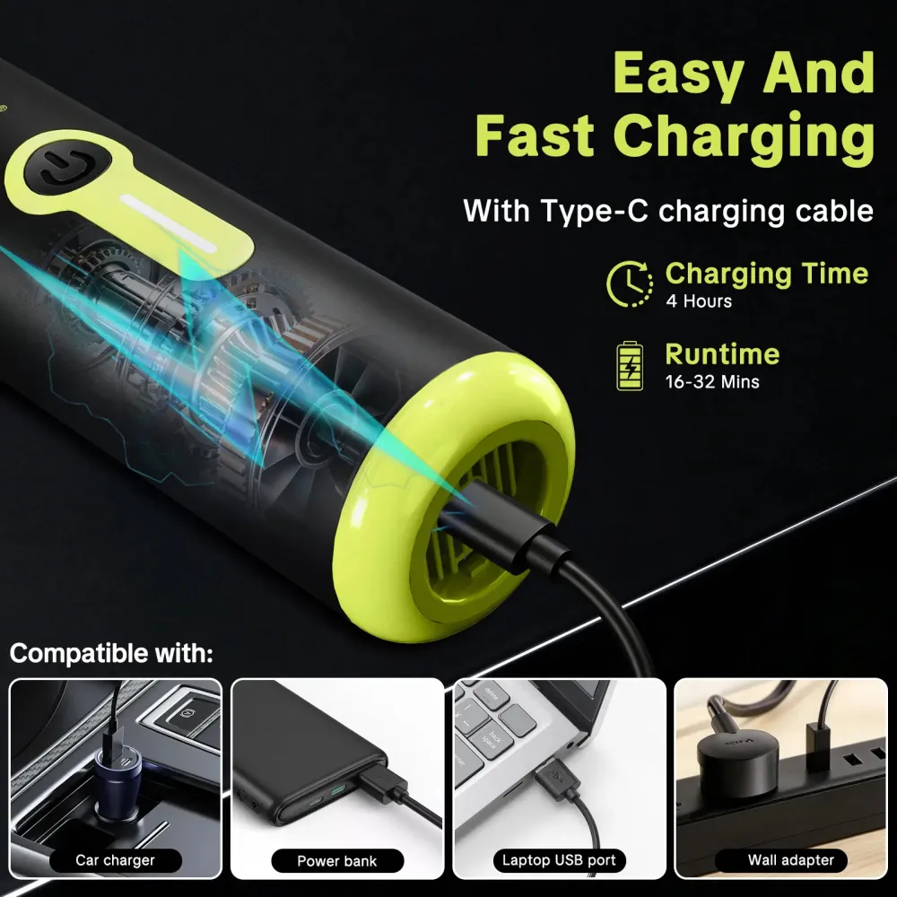 High-Power Car Wireless Vacuum Cleaner - Suction & Blow Dual Use