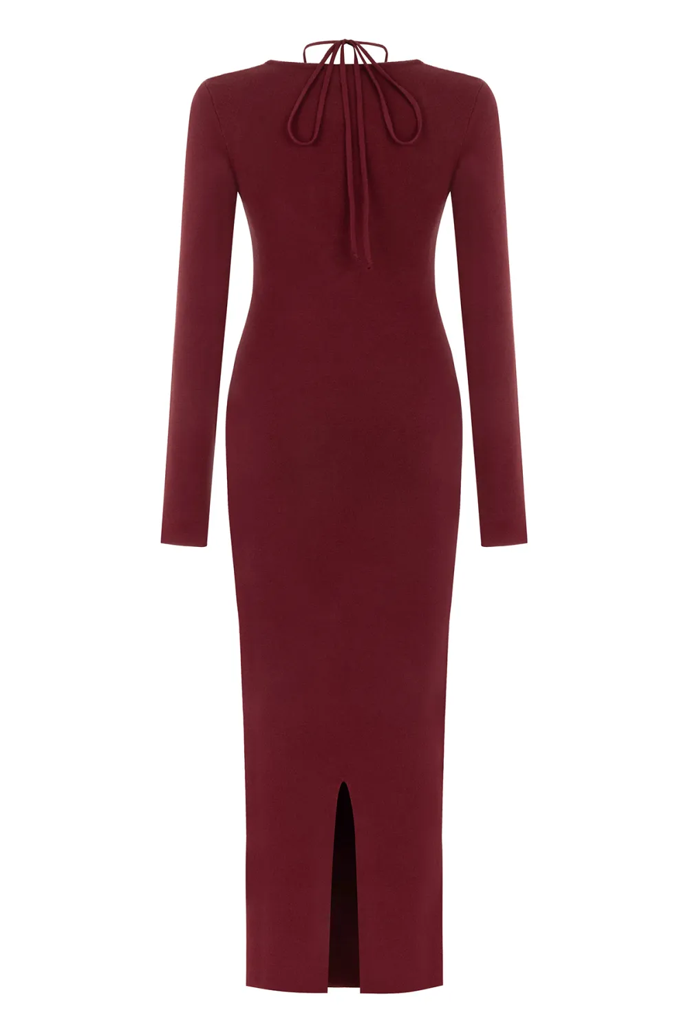 V-Neck Midi Dress-Black