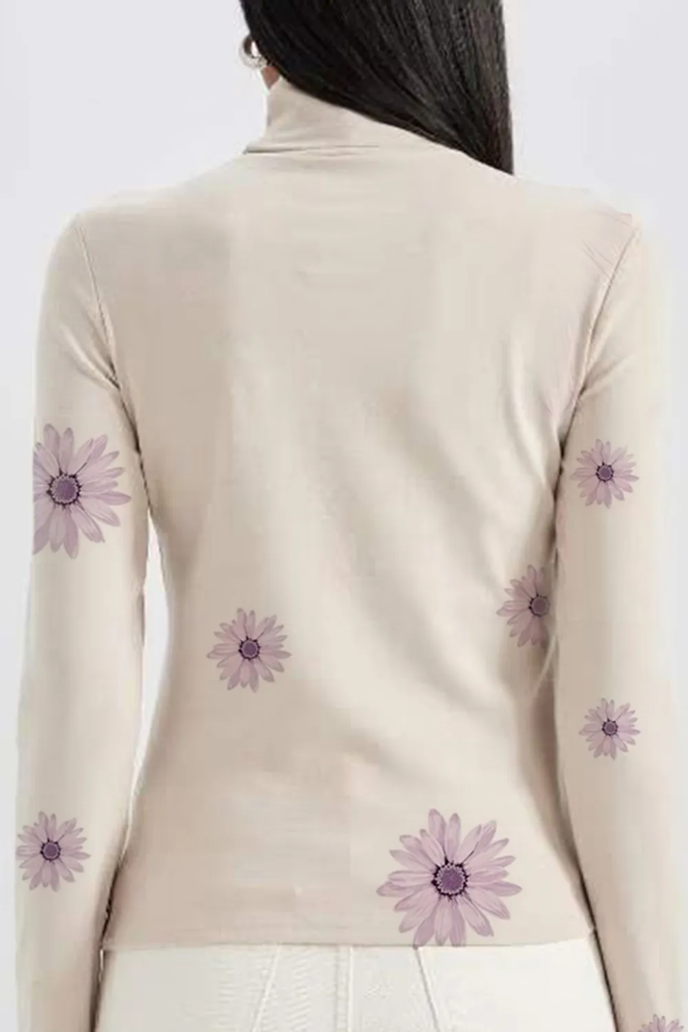 Slim Fit Turtleneck Long Sleeve T-Shirt
