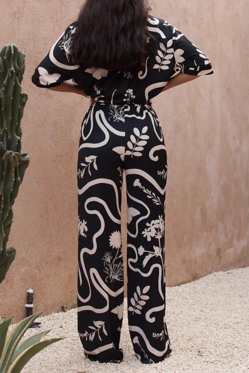 Retro Print Casual Pants