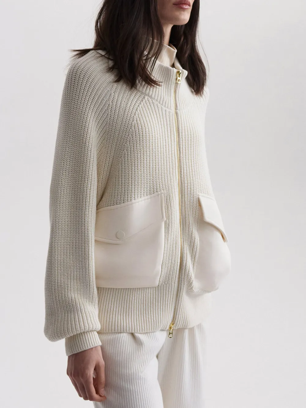 Cotton Half-Zip Knit Jackets