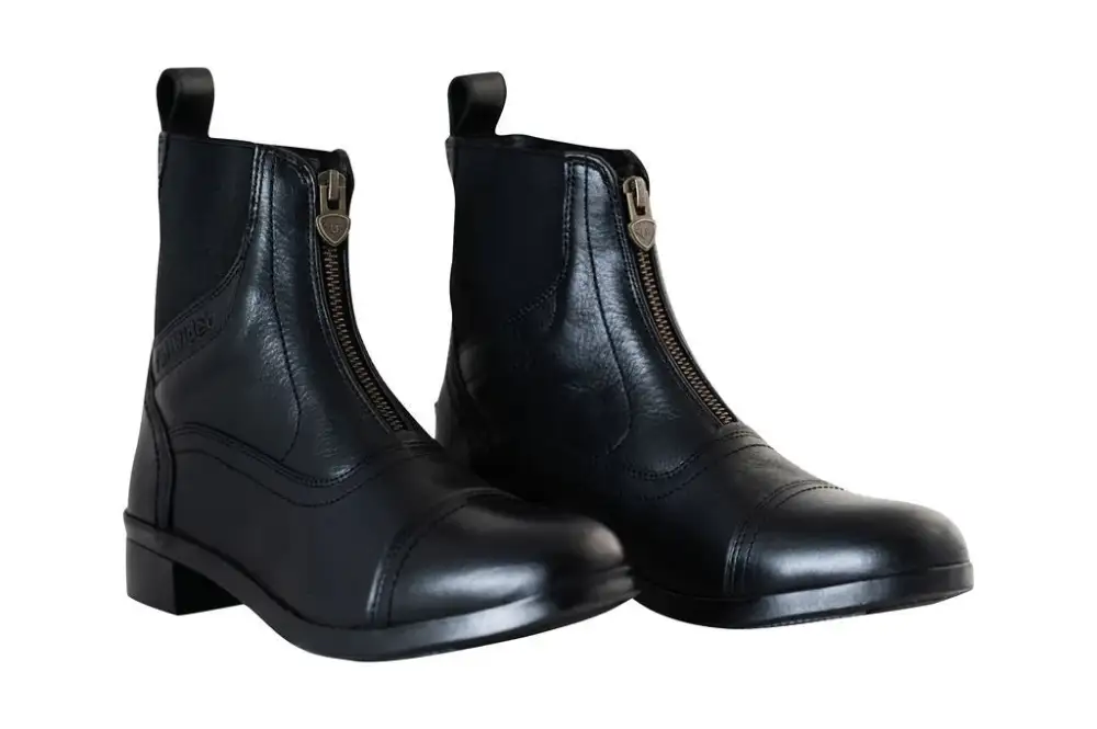 Minimal Zip Leather Paddock Boots