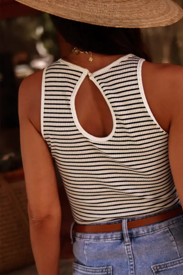 Everyday Print Ribbed Knit Sleeveless Top