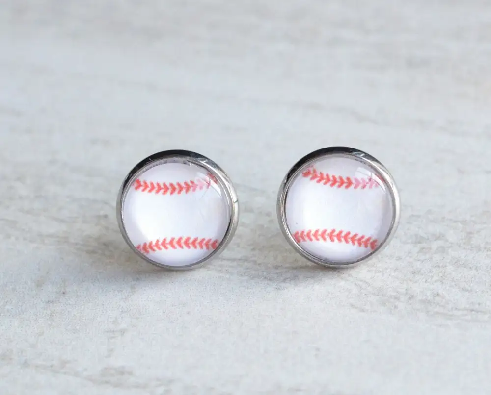 Baseball Softball Stud Earrings