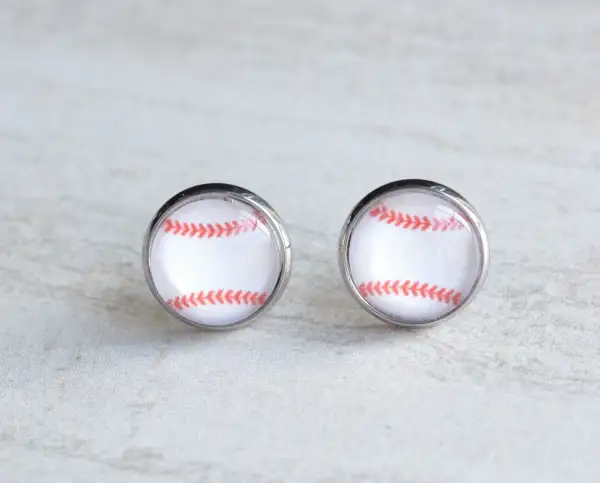 Baseball Softball Stud Earrings