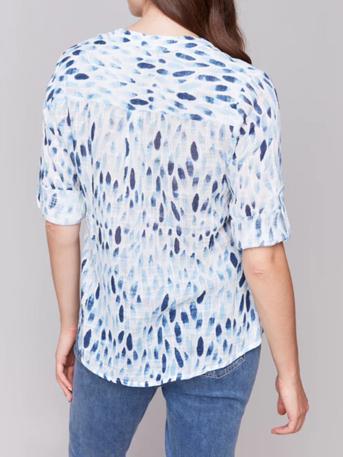 Artistic Cotton V-Neck Short Sleeves