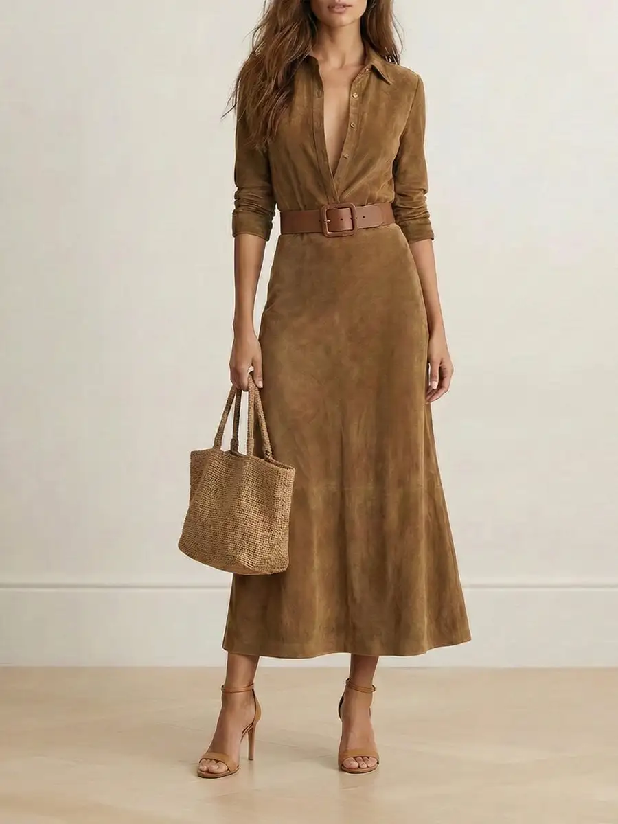 Split Long Shirt Maxi Dress