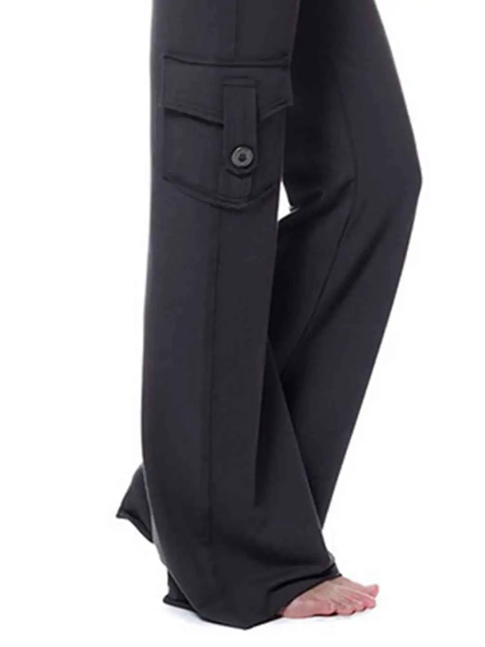 Mid Waist Pants With Pocket