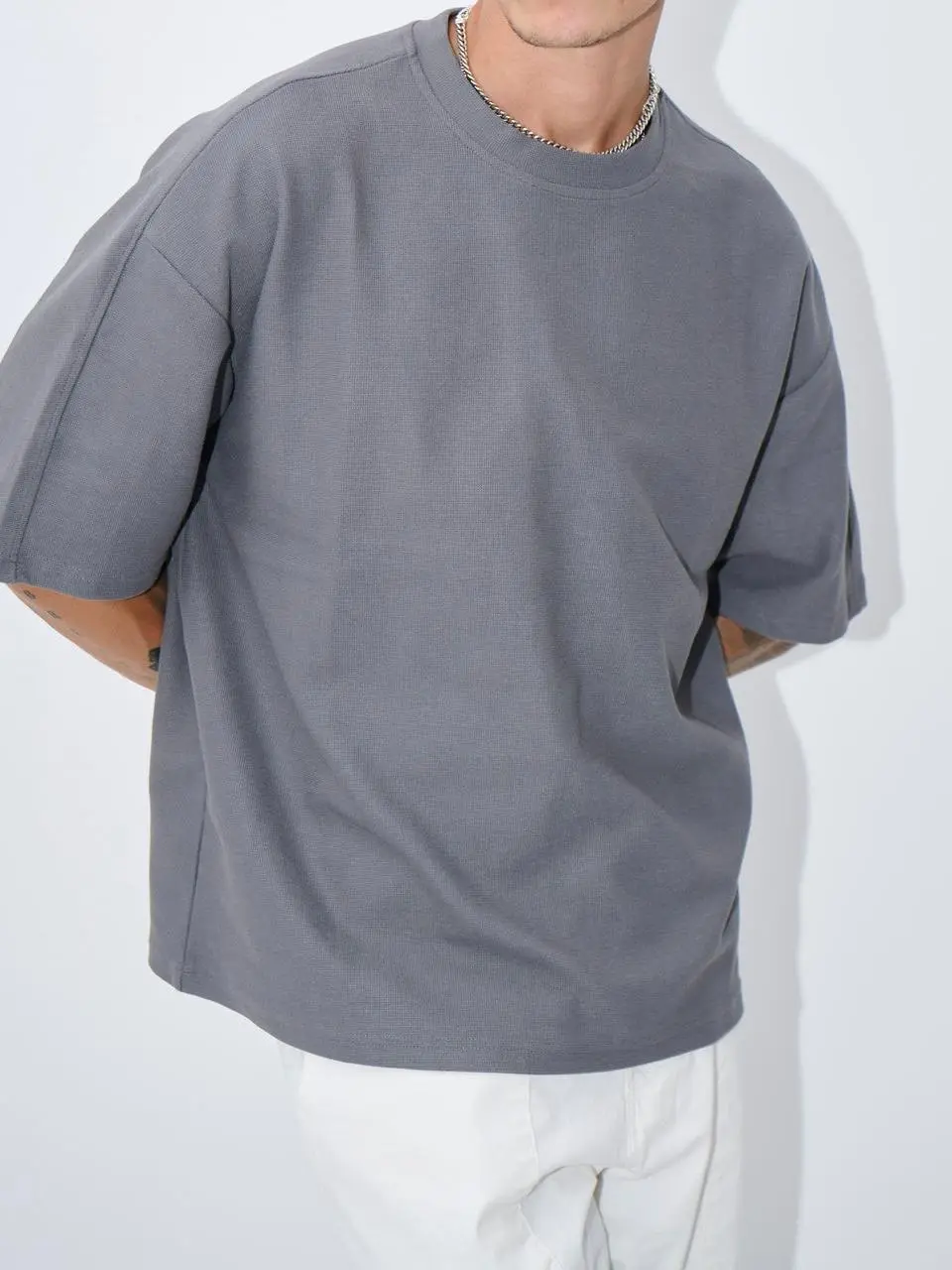 Comfortable Casual And Daily charcoal Grey Tee