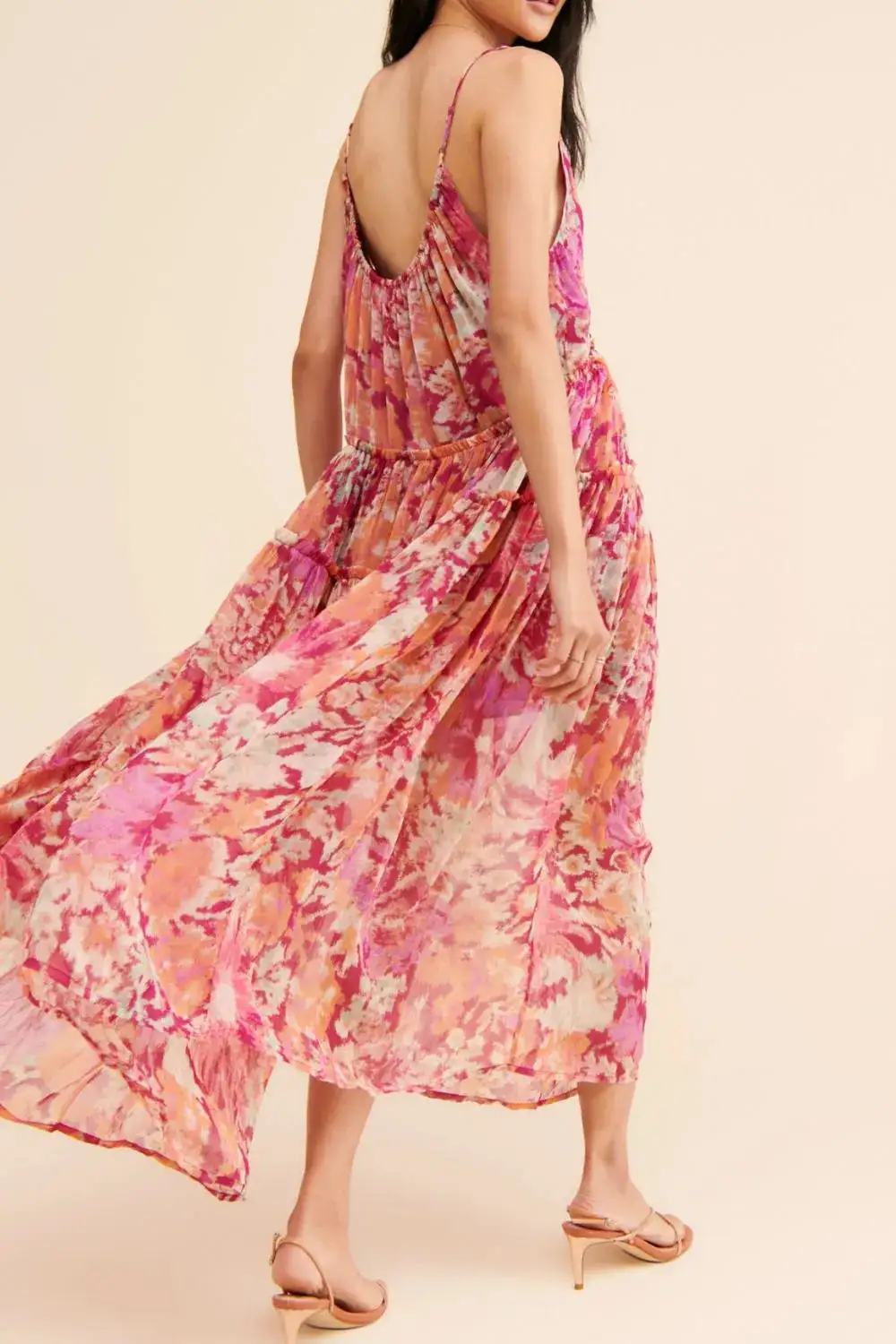Textured Soft Maxi Printed Dress